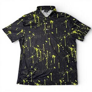 Sunday Swagger Golf Polo Shirt Mens Size XL Pant Splatter Print Performance NEW